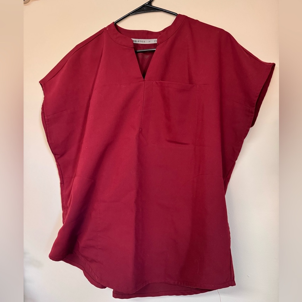 Red V-Neck Blouse